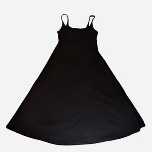 Old Navy Black Ribbed Maxi Dress Cotton Stretch Size Large